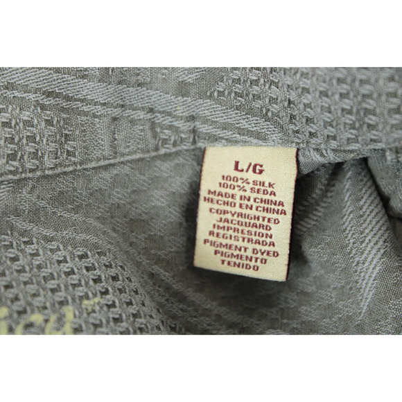 Jamaica Jaxx Button Up 100% Silk Camp Hawaiian Shirt Men L Jade Beach Travel - Picture 8 of 10